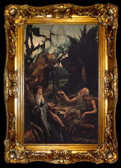 framed  Matthias Grunewald den helige antonius besoker paulus eremiten, ta009-2
